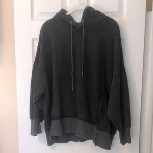 Womens FP Movement Free People Oversized Hoodie Sweatshirt sz M black / gray